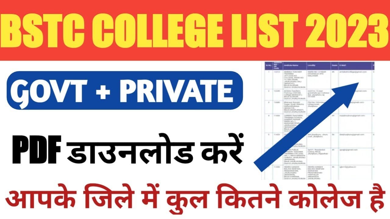 Rajasthan BSTC College List 2023